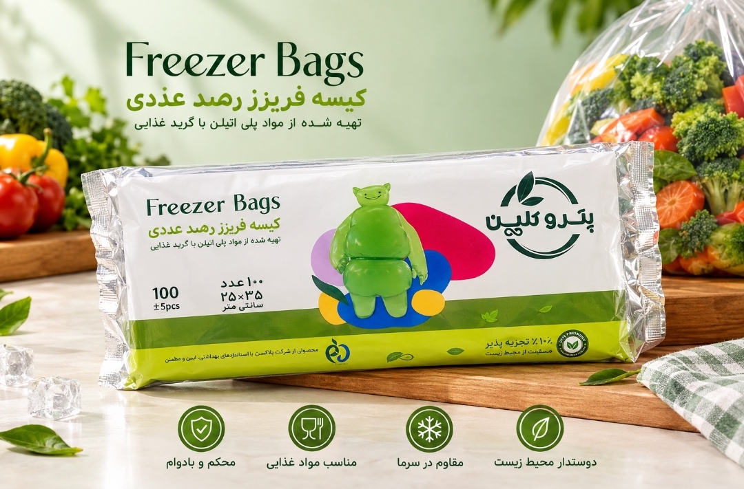 کیسه فریزر ۱۰۰ عددی پتروکلین